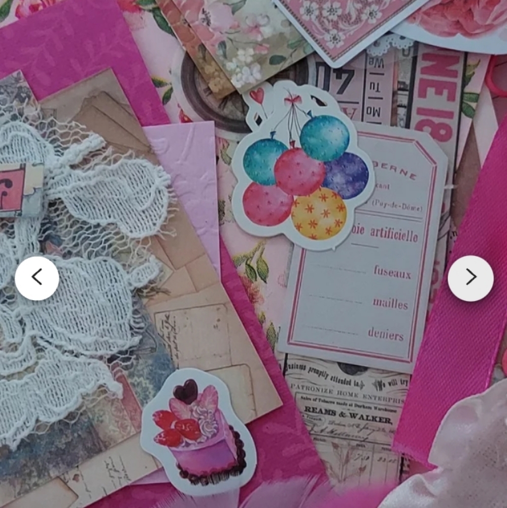 60+ pcs Pink Journaling Beginner Kit Scrapbook Junk Journal. Notebook Ephemera - Picture 10 of 13